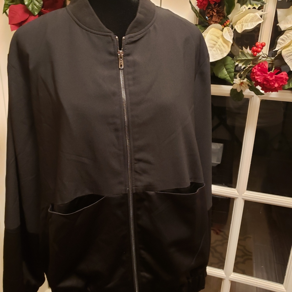 NWOT 2xl Shein Satin Mixed Fabric Fashion Jacket